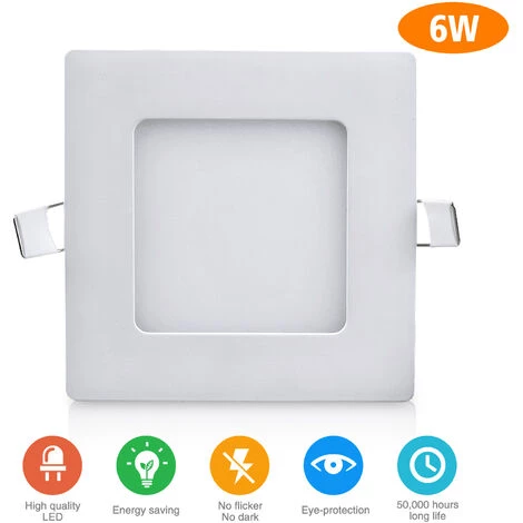 DIYOZZY 6W Petit Panneau Blanc Froid Léger Carré 220V 2 Paquets 220V 6W Blanc Froid 4 DIYOZZY 6W Petit Panneau Blanc Froid Léger Carré 220V 2 Paquets 220V 6W Blanc Froid – Image 2