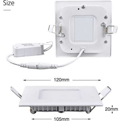 DIYOZZY 6W Petit Panneau Blanc Froid Léger Carré 220V 2 Paquets 220V 6W Blanc Froid 6 DIYOZZY 6W Petit Panneau Blanc Froid Léger Carré 220V 2 Paquets 220V 6W Blanc Froid – Image 4