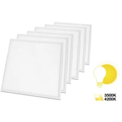 OPTONICA LED LOT DE 6 PAVES LED 600x600 3600 LUMENS 45W BLANC NEUTRE BRILLANT 4500K - Blanc 3 OPTONICA LED LOT DE 6 PAVES LED 600x600 3600 LUMENS 45W BLANC NEUTRE BRILLANT 4500K - Blanc