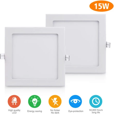 DIYOZZY Feu De Petit Panneau De 15W Carré Blanc Chaud 220V 2 PCS 220V 15W Blanc Chaud 3 DIYOZZY Feu De Petit Panneau De 15W Carré Blanc Chaud 220V 2 PCS 220V 15W Blanc Chaud