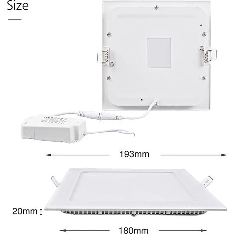 DIYOZZY Feu De Petit Panneau De 15W Carré Blanc Chaud 220V 2 PCS 220V 15W Blanc Chaud 6 DIYOZZY Feu De Petit Panneau De 15W Carré Blanc Chaud 220V 2 PCS 220V 15W Blanc Chaud – Image 4