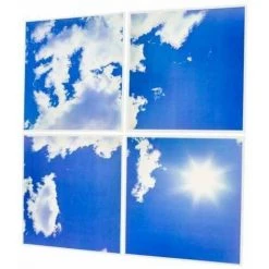 OPTONICA LED Lot De 4 Paves LED Ciel 45W 3200 Lumens - 60x60cm - Blanc Froid 6000K - Blanc