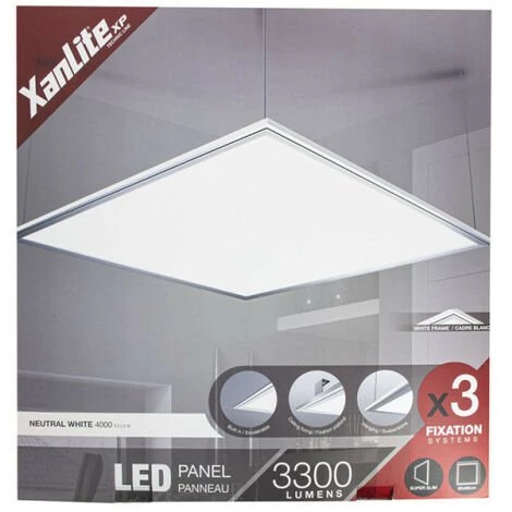 XANLITE - Plafonnier LED Carré - Cons. 42W - 3300 Lumens - Blanc Neutre - 3 Modes De Fixation - PA3000NW 6 XANLITE - Plafonnier LED Carré - Cons. 42W - 3300 Lumens - Blanc Neutre - 3 Modes De Fixation - PA3000NW – Image 4