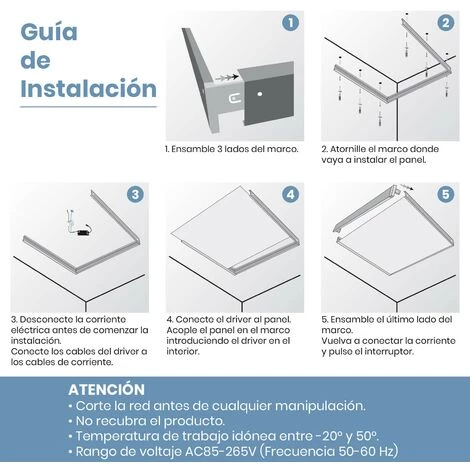 LED ATOMANT SL Kit Panneau LED 60x60cm 40W 3600LM + Support De Surface Blanc | Blanc Froid 6500K - Pack 1 Pce. - Blanc Froid 6500K 5 LED ATOMANT SL Kit Panneau LED 60x60cm 40W 3600LM + Support De Surface Blanc | Blanc Froid 6500K - Pack 1 Pce. - Blanc Froid 6500K – Image 3
