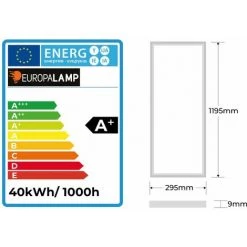 EUROPALAMP Dalle LED 40W 120X30 PMMA Blanc Neutre 4000k Haute Luminosité -Panneau LED Soldes 2022 4745500 5