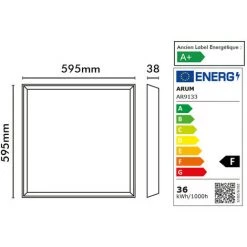 ECLAIRAGE DESIGN Lot De 12 Dalles LED Plafond 36W Eq 400W 600x600 Garantie 3 Ans | Température De Couleur: Blanc Neutre 4000K -Panneau LED Soldes 2022 48061725 5