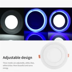 KARTOKNER Panneau Lumineux Ultra-Mince Rond à Deux Couleurs Installation IntéGrée Non Chargée 6 + 3W Lumière Blanche Et Bleue Froide Dissimulée -Panneau LED Soldes 2022 49666278 4