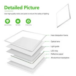 KARTOKNER Plafonnier LED Carré Puissant En Blanc – Panneau LED 12 W, 2800-6500K Gradation En Continu – Idéal Pour Salon, Bureau Ou Atelier -Panneau LED Soldes 2022 49666297 3