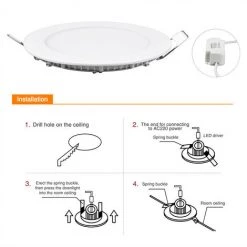 KARTOKNER 2 Pièces 9w Petit Panneau Léger Rond 220V (Blanc Froid) -Panneau LED Soldes 2022 49926742 3