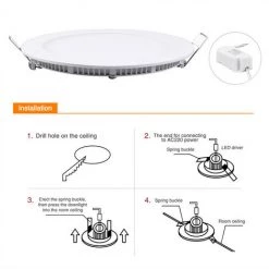 KARTOKNER 2 Pièces 12w Petit Panneau Léger Rond 220V (Blanc Froid) -Panneau LED Soldes 2022 49926744 3