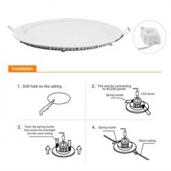 KARTOKNER 2 Pièces 18w Petit Panneau Léger Rond 220V (Blanc Chaud) -Panneau LED Soldes 2022 49926745 3