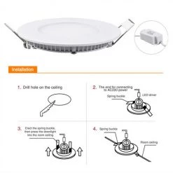 KARTOKNER 2 Pièces 6w Petit Panneau Léger Rond 220V (Blanc Chaud) -Panneau LED Soldes 2022 49926887 3