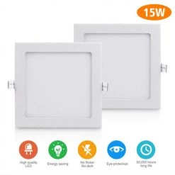 KARTOKNER 2 Pièces 15w Petit Panneau Léger Carré 220V (Blanc Froid)