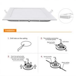 KARTOKNER 2 Pièces 15w Petit Panneau Léger Carré 220V (Blanc Chaud) 9 KARTOKNER 2 Pièces 15w Petit Panneau Léger Carré 220V (Blanc Chaud) -Panneau LED Soldes 2022 49927181 3