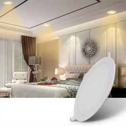 KARTOKNER 18W Encastré Spot LED Encastrable Plafond Ultra Minces Panneau Ronde Encastré Spot LED Encastrable Ultra-plats éclairage Plafond LED Encastré (Blanc Chaud ) -Panneau LED Soldes 2022 49992258 4