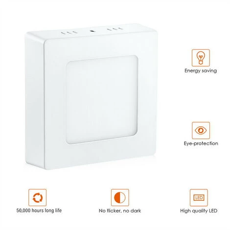 KARTOKNER Panneau Lumineux Monté En Surface 220V 6W (blanc Chaud) 6 KARTOKNER Panneau Lumineux Monté En Surface 220V 6W (blanc Chaud) – Image 4
