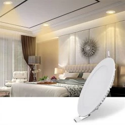 KARTOKNER 9W Encastré Spot LED Encastrable Plafond Ultra Minces Panneau Ronde Encastré Spot LED Encastrable Ultra-plats éclairage Plafond LED Encastré (Blanc Chaud ) -Panneau LED Soldes 2022 50062836 4