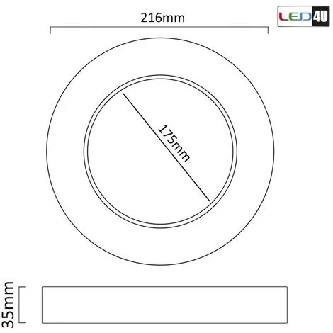 BRICOLINE LD155W 47442 Panneau LED En Saillie Mince 18W Blanc Chaud 2800-3200K Fi225 * H40mm 7 BRICOLINE LD155W 47442 Panneau LED En Saillie Mince 18W Blanc Chaud 2800-3200K Fi225 * H40mm – Image 5