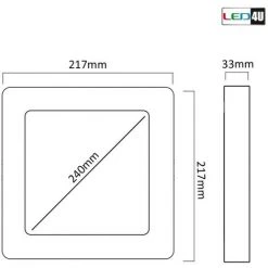 BRICOLINE LD156C 47448 Panneau LED En Saillie Mince 18W Blanc Froid 5500-6500K 225 * 225 * H40mm 11 BRICOLINE LD156C 47448 Panneau LED En Saillie Mince 18W Blanc Froid 5500-6500K 225 * 225 * H40mm -Panneau LED Soldes 2022 52653956 5