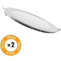 GREENICE Pack 2 Downlight Mince LED 20W 1.800Lm 6000ºK Rond 30.000H [PE-1011P2-CW]