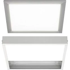 ECD Germany Dimmable LED Plafonnier 30x30 Cm Avec Cadre 12W Blanc Chaud 3000K 738 Lumens Avec Transformateur Et Suspension Set - Plafonnier Ultraplat Carré Plafonnier Plafonnier Applique Suspension