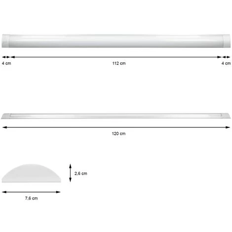 ECD Germany 6 X De LED Plafonnier - 1200 Mm - 36W - AC 220-240 V - 2618 Lumens - Blanc Chaud 2800K - IP20 Ultraslim - Lampe De Bureau Lampe De Bureau 4 ECD Germany 6 X De LED Plafonnier - 1200 Mm - 36W - AC 220-240 V - 2618 Lumens - Blanc Chaud 2800K - IP20 Ultraslim - Lampe De Bureau Lampe De Bureau – Image 2