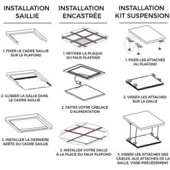 EUROPALAMP Lot De 50 Dalles Led 40W 60X60 PMMA Blanc Neutre 4000K Haute Luminosité - Blanc Neutre 4000K -Panneau LED Soldes 2022 5397142 3