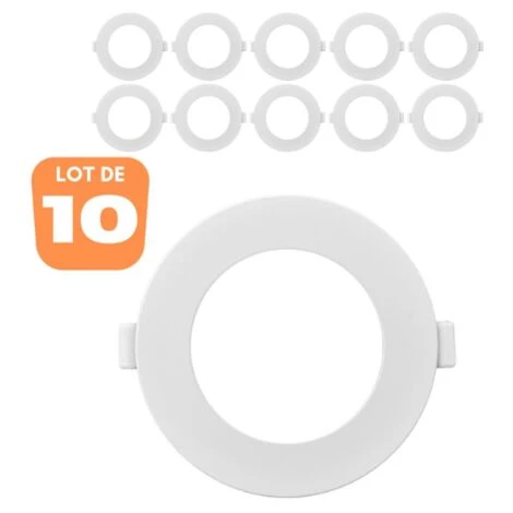 BRAYTRON Lot De 10 Dalles LED Rondes Extra Plates 6W 3000K Ø128mm IP40 - Blanc 3 BRAYTRON Lot De 10 Dalles LED Rondes Extra Plates 6W 3000K Ø128mm IP40 - Blanc