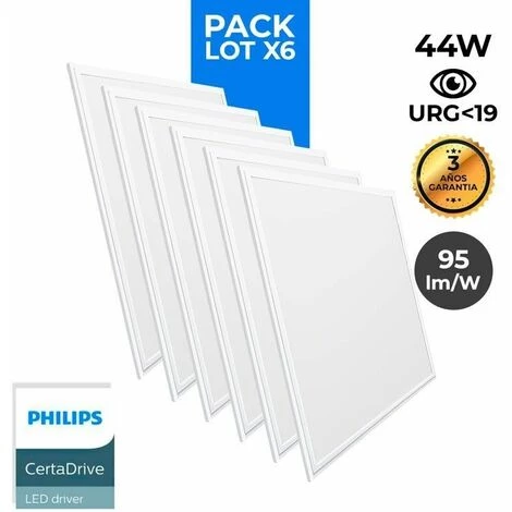 BARCELONA LED Pack 6 Panneaux Slim LED 60x60 44W UGR19 Philips Driver | Blanc Neutre - Blanc Neutre 3 BARCELONA LED Pack 6 Panneaux Slim LED 60x60 44W UGR19 Philips Driver | Blanc Neutre - Blanc Neutre