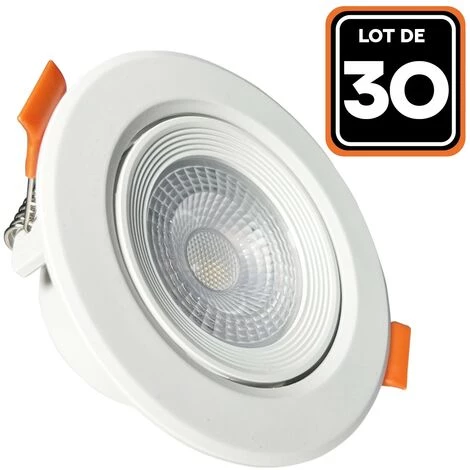 EUROPALAMP Lot De 30 Spots LED Encastrable Rond 5W - Blanc Froid 6500K 3 EUROPALAMP Lot De 30 Spots LED Encastrable Rond 5W - Blanc Froid 6500K