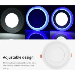 Topdeal 1 PCS Panneau LED Plafonnier 12+6W Ultra-fin Bicolore Rond Encastré Installation FFMC0005003 -Panneau LED Soldes 2022 55737379 4