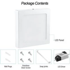 Topdeal 1 PCS Panneau LED Plafonnier 12W Blanc Chaud 220V FFZM0801232 -Panneau LED Soldes 2022 55737428 4