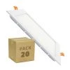 LEDKIA Spot Encastrable PACK Dalle LED Carrée Extra Plate 18W (20 Un) Downlight Panel Blanc Chaud 3000K - Blanc Chaud 3000K