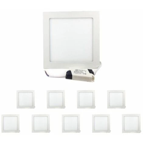Downlight Dalle LED 18W Slim Carré BLANC (Pack De 10) - Blanc Neutre 4200k - 5500k - SILUMEN 3 Downlight Dalle LED 18W Slim Carré BLANC (Pack De 10) - Blanc Neutre 4200k - 5500k - SILUMEN
