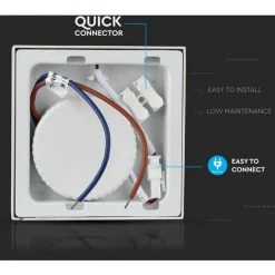 V-TAC Panneau LED 12W Pour Montage Au Plafond Carré 4000K -Panneau LED Soldes 2022 56813217 4