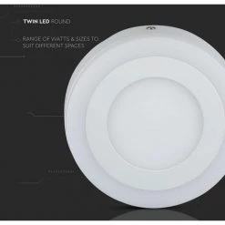 V-TAC Panneau LED Double 18W + 3W 6000K Montage Au Plafond Rond -Panneau LED Soldes 2022 56813437 2