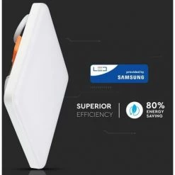 V-TAC 18W Mini Panneau LED Samsung Chip Montage Encastré Réglable Carré 3000K -Panneau LED Soldes 2022 56856966 4