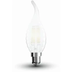 V-TAC Ampoule LED E14 4W Flame Twisted Candle Satin Filament 6400K