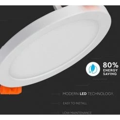 V-TAC 8W Mini Panneau LED Encastré Rond 3000K -Panneau LED Soldes 2022 56857552 3