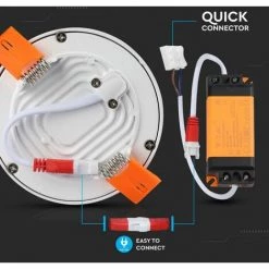 V-TAC 8W Mini Panneau LED Encastré Rond 3000K -Panneau LED Soldes 2022 56857552 4