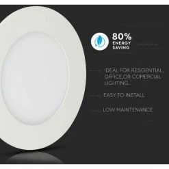 V-TAC Mini Panneau LED 24W Puce Samsung Ronde 3000K Montage Encastré -Panneau LED Soldes 2022 56929119 3