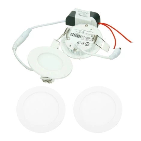 ECD Germany LED Downlight 3 X 3W - Spots De Plafond De Panneau ULTRASLIM - 220-240 - SMD 2835 - Ø8,5 Cm - Blanc Froid 6500K - Taches Rondes éclairage Encastré Pour Couloir, Salle De Bains Ou La Cuisine 3 ECD Germany LED Downlight 3 X 3W - Spots De Plafond De Panneau ULTRASLIM - 220-240 - SMD 2835 - Ø8,5 Cm - Blanc Froid 6500K - Taches Rondes éclairage Encastré Pour Couloir, Salle De Bains Ou La Cuisine
