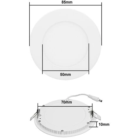 ECD Germany LED Downlight 3 X 3W - Spots De Plafond De Panneau ULTRASLIM - 220-240 - SMD 2835 - Ø8,5 Cm - Blanc Froid 6500K - Taches Rondes éclairage Encastré Pour Couloir, Salle De Bains Ou La Cuisine 6 ECD Germany LED Downlight 3 X 3W - Spots De Plafond De Panneau ULTRASLIM - 220-240 - SMD 2835 - Ø8,5 Cm - Blanc Froid 6500K - Taches Rondes éclairage Encastré Pour Couloir, Salle De Bains Ou La Cuisine – Image 4