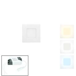 ECD Germany 3 Pack LED Encastré éclairage 3W - Spots De Plafond Du Panneau ULTRASLIM - 220-240 - SMD 2835 à 8,5 X 8,5 Cm - Blanc Neutre 4000K - Spot éclairage Encastré Carré Pour Couloir, Salle De Bains Ou De Cuisine