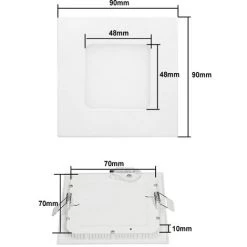 ECD Germany 3 Pack LED Encastré éclairage 3W - Spots De Plafond Du Panneau ULTRASLIM - 220-240 - SMD 2835 à 8,5 X 8,5 Cm - Blanc Neutre 4000K - Spot éclairage Encastré Carré Pour Couloir, Salle De Bains Ou De Cuisine 10 ECD Germany 3 Pack LED Encastré éclairage 3W - Spots De Plafond Du Panneau ULTRASLIM - 220-240 - SMD 2835 à 8,5 X 8,5 Cm - Blanc Neutre 4000K - Spot éclairage Encastré Carré Pour Couloir, Salle De Bains Ou De Cuisine -Panneau LED Soldes 2022 58758173 4