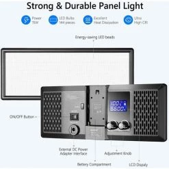 ZOLGINAH Panneau LED Torche Bi-couleur Lampe Vidéo Dimmable Avec LCD Ecran Super Mince, LED Ultra Haute Puissance, 3200K-5500K Pour Appareil Photo Studio Portrait Vidéo -Panneau LED Soldes 2022 59344694 5