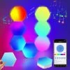 ZOLGINAH WiFi Smart RGB Lumiere Gaming Panneau LED Mural Contrôle Vocal Et App, Musique Sync Module LED Pour Deco Gaming/Salle Esthétique Décor,7 Pack