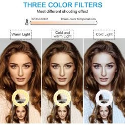 HEGUYEY Selfie Ring Light, 40 LED Anneau Lumineux Selfie Rechargeable, Gradation En Continu &3 Niveaux De Luminosité, Pour Diffusion En Direct, TikTok, Vlog, YouTube, Photographie 8 HEGUYEY Selfie Ring Light, 40 LED Anneau Lumineux Selfie Rechargeable, Gradation En Continu &3 Niveaux De Luminosité, Pour Diffusion En Direct, TikTok, Vlog, YouTube, Photographie -Panneau LED Soldes 2022 59653791 2
