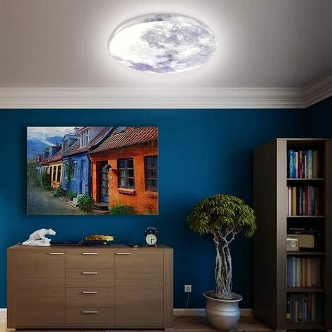 IRISFR Plafonnier Led 36W, Luminaire Plafonnier Surface De La Lune Avec Télécommande,Haute Luminosité Dimmable 3000-6500K, 3600LM, LED Plafonnier étanche IP40 Pour Cuisine Salon Chambre,Lilaris 7 IRISFR Plafonnier Led 36W, Luminaire Plafonnier Surface De La Lune Avec Télécommande,Haute Luminosité Dimmable 3000-6500K, 3600LM, LED Plafonnier étanche IP40 Pour Cuisine Salon Chambre,Lilaris – Image 5