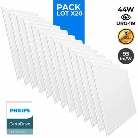 BARCELONA LED Pack 20 Panneaux Slim LED 60x60x15 44W UGR19 Philips Driver | Blanc Froid - Blanc Froid 3 BARCELONA LED Pack 20 Panneaux Slim LED 60x60x15 44W UGR19 Philips Driver | Blanc Froid - Blanc Froid